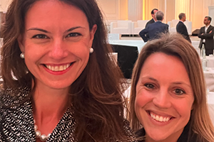 Founder & CEO, Rebecca Corbin and Christine Besselman at a client Investor Day