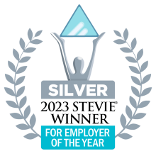 Badge: Silver 2023 Stevie® Award Winner for Employer of the Year in the Financial Services Industry